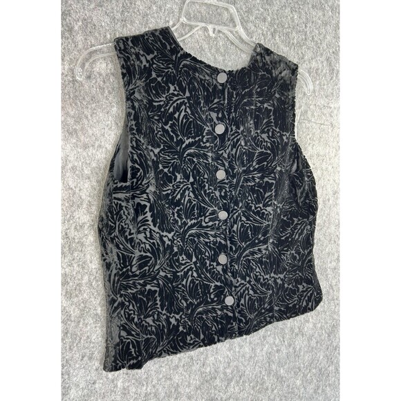 Merona Women Size M Velvet Burnout Blouse Sleeveless Whimsigoth Silk Blend - Picture 6 of 9